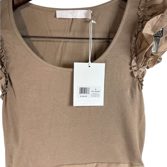 Rachel Parcell Women Ruffle Tank Dress Warm Taupe Size 6 - Picture 8 of 11
